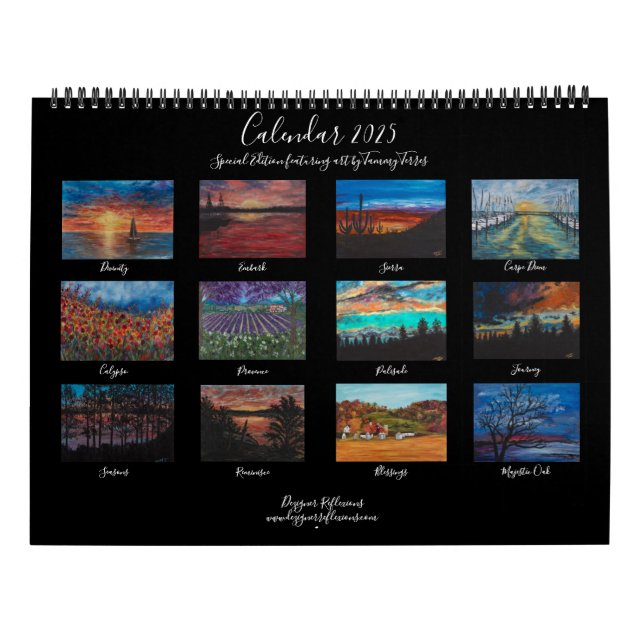 Serenity 2025 Calendar by Artist Tammy Terres (Back)