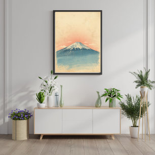 Serenity Above Clouds – Vintage Mount Fuji Travel Poster