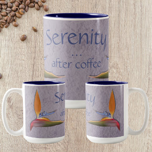 Serenity After Coffee - Bird of Paradise Two-Tone Coffee Mug