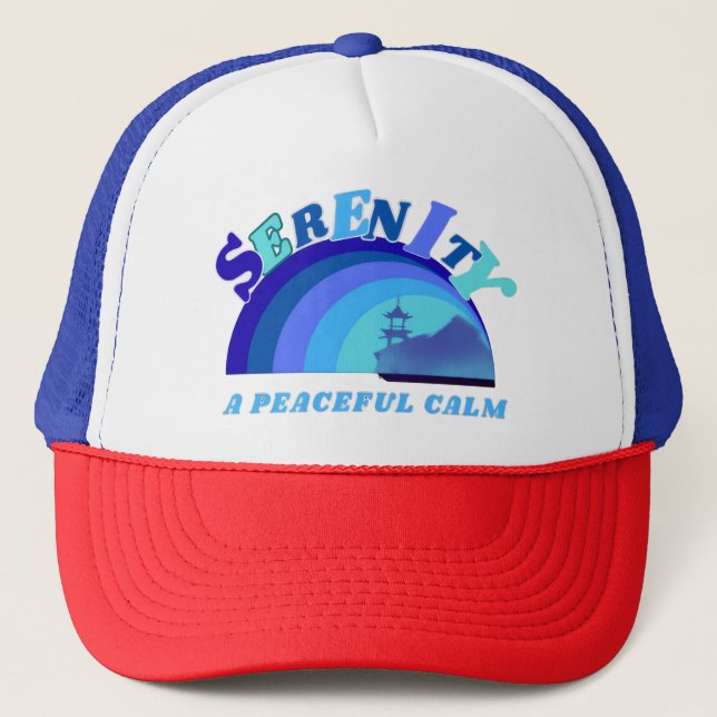 Serenity: an inner peace trucker hat (Front)