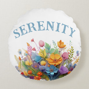 Serenity and Peace Round Cushion