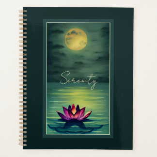 Serenity - Beautiful Lotus Flower and a Full Moon Planner