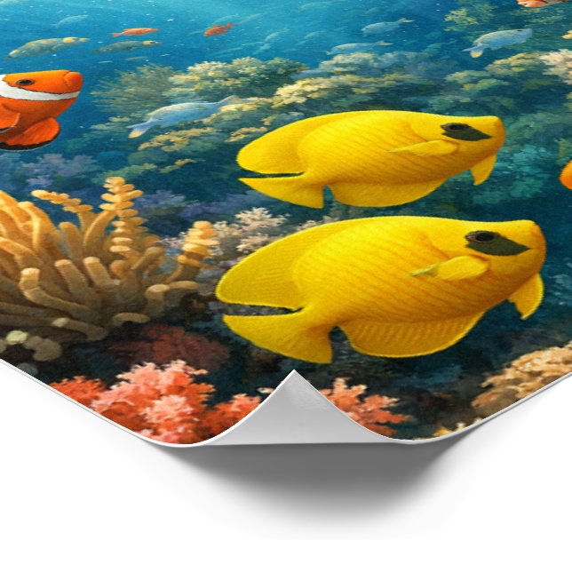 Serenity Beneath the Waves – Ocean Fish Art Poster (Corner)