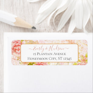 Serenity Blue Rose Return Address Label