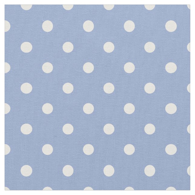 Serenity Blue & White Polka Dot Fabric (Close Up)