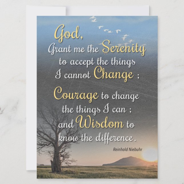 Serenity, Courage and Wisdom  Card (Front)