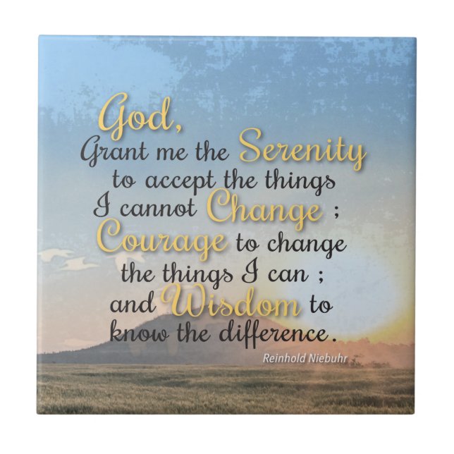 Serenity, Courage and Wisdom Ceramic Tile (Front)