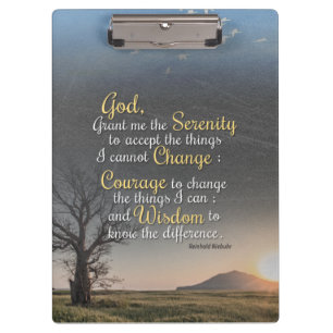 Serenity, Courage and Wisdom Clipboard