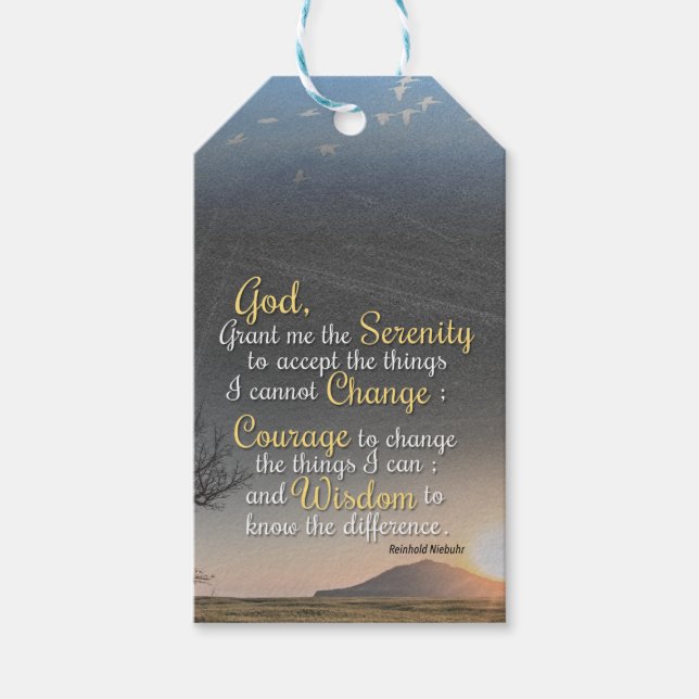 Serenity, Courage and Wisdom Gift Tags (Front)