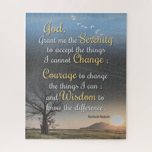 Serenity, Courage and Wisdom Jigsaw Puzzle (Vertical)