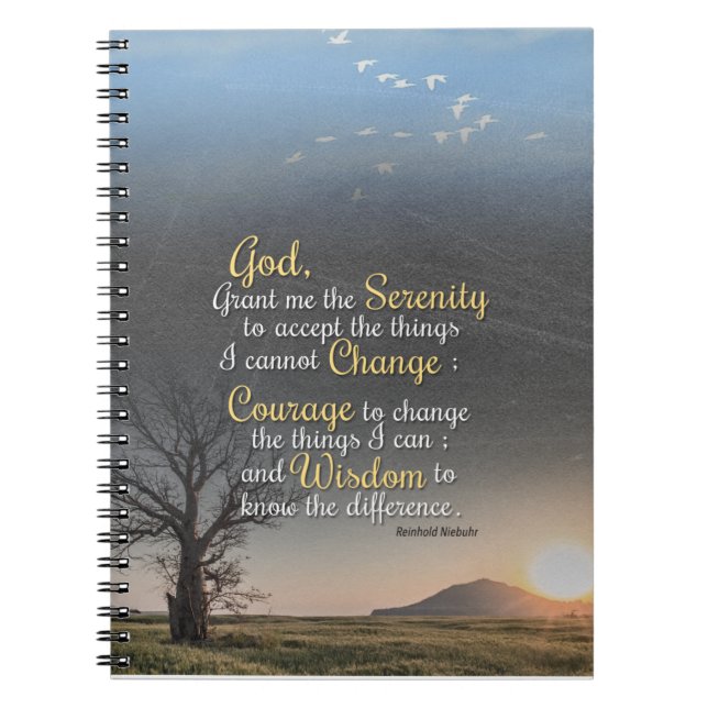 Serenity, Courage and Wisdom Notebook (Front)
