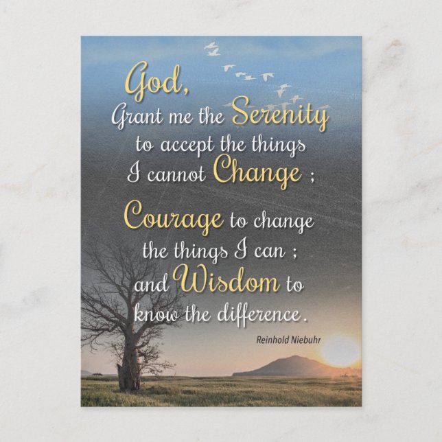 Serenity, Courage and Wisdom Postcard (Front)