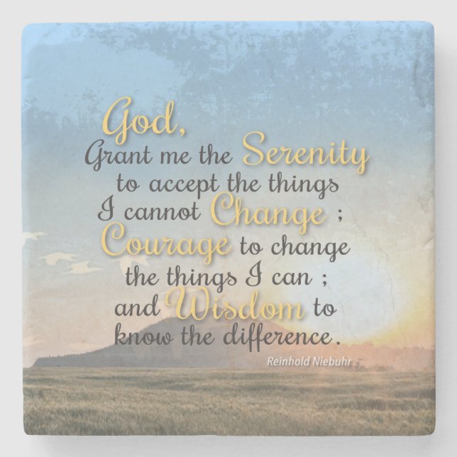 Serenity, Courage and Wisdom Stone Coaster (Front)