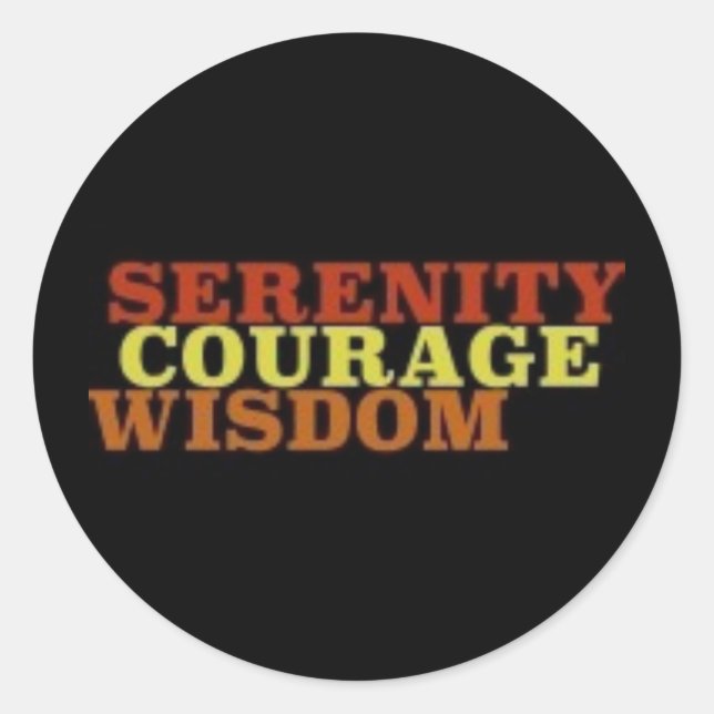 Serenity Courage Wisdom Classic Round Sticker (Front)