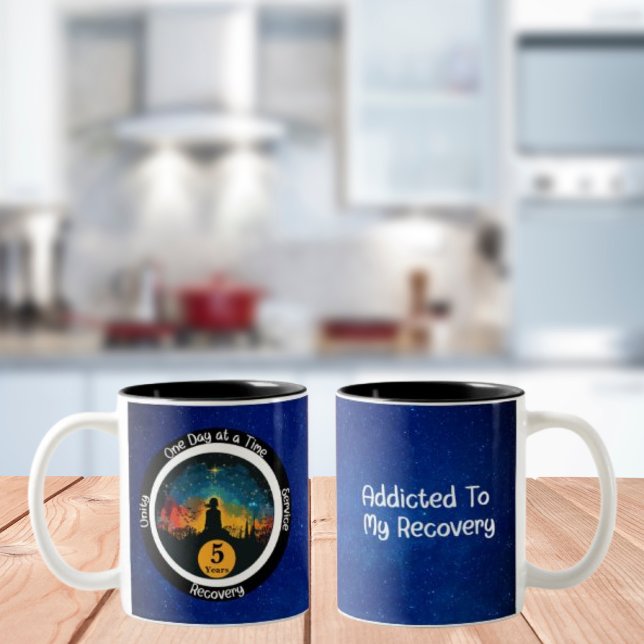 Serenity Customised Sobriety Milestone Gift Two-Tone Coffee Mug (Creator Uploaded)