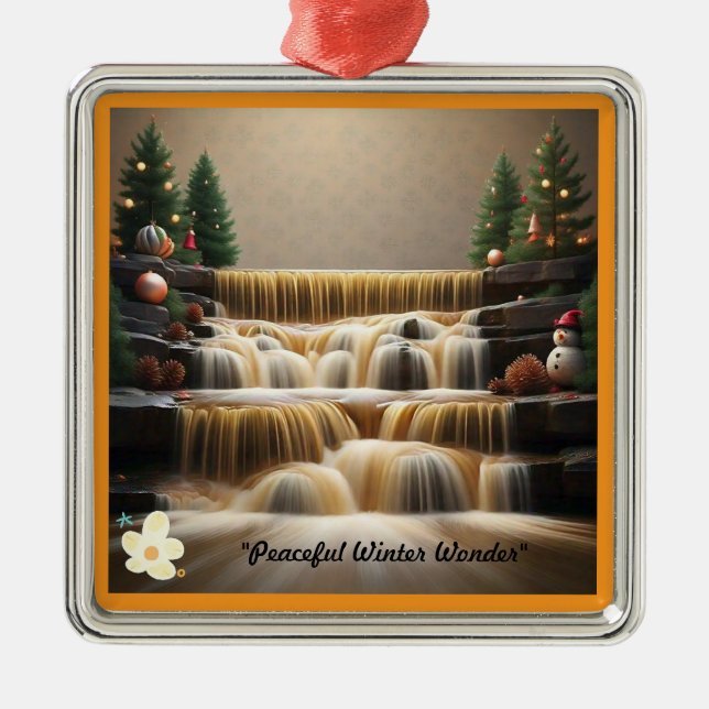 "Serenity Falls" Metal Ornament (Front)