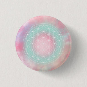 Serenity Flower of Life 3 Cm Round Badge