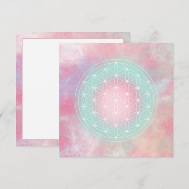 Serenity Flower of Life Necklace | Sacred Geometry Save The Date (Front/Back)