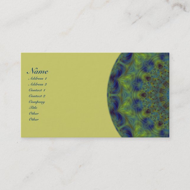 Serenity Fractal Kaleidoscope Business Card (Front)