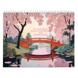Serenity in Bloom Japanese Garden Wall Calendar