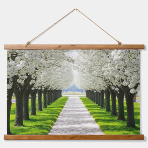 "Serenity in Bloom – Nature Pathway Fabric Wall Hanging Tapestry