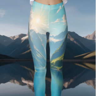 Serenity in Fjords Scenic Leggings