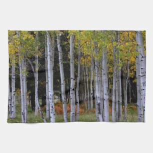 Serenity in Gold and Green Aspen's Tea Towel