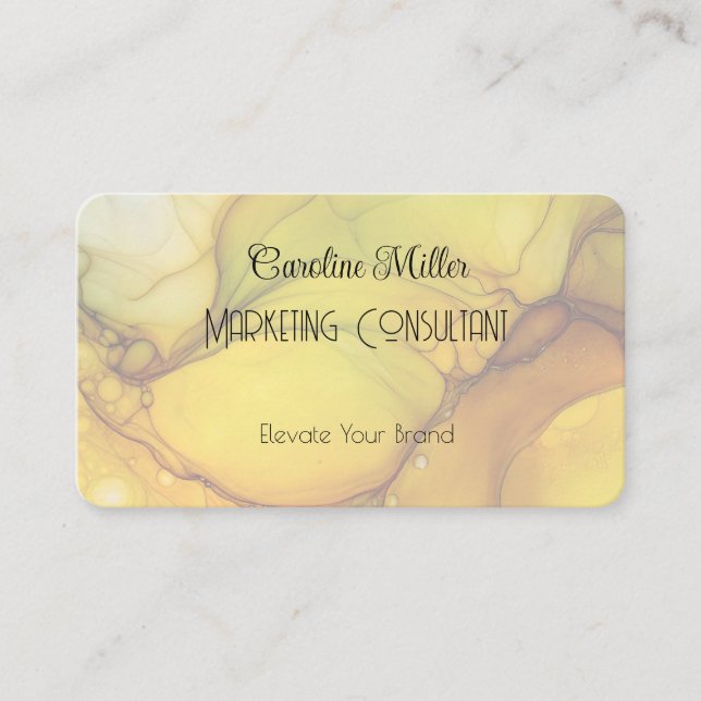 Serenity in Green Abstract Flowing Forms Business Card (Front)