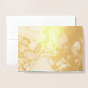 Serenity in Green Abstract Flowing Forms Foil Card