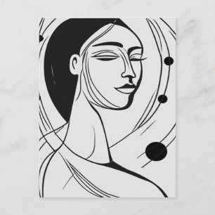 Serenity in Lines: Contemporary Minimalism Postcard