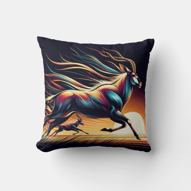 Serenity in Motion Antelope-Inspired Cushion (Front)