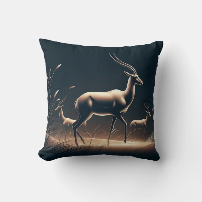 Serenity in Motion Antelope-Inspired Cushion (Front)