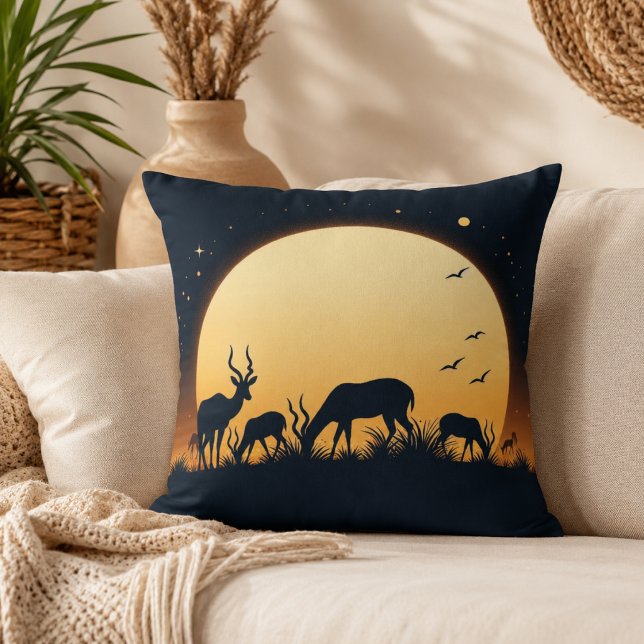 Serenity in Motion Antelope-Inspired Cushion (Serenity in Motion Antelope-Inspired Throw Pillow)