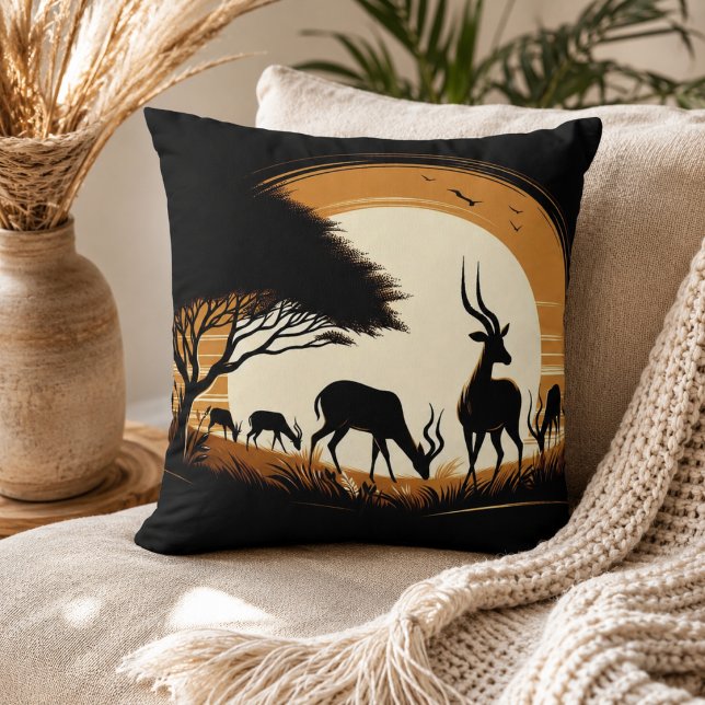 Serenity in Motion Antelope-Inspired Cushion (Serenity in Motion Antelope-Inspired Throw Pillow)