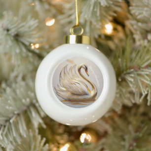 "Serenity in Motion" Ceramic Ball Christmas Ornament