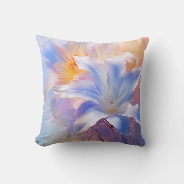 Serenity in Pastel Floral Art Cushion (Front)