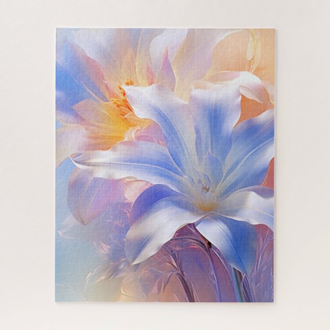 Serenity in Pastel Floral Art Jigsaw Puzzle (Vertical)