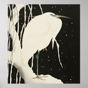 Serenity in Snow: Heron by Ohara Koson  Poster