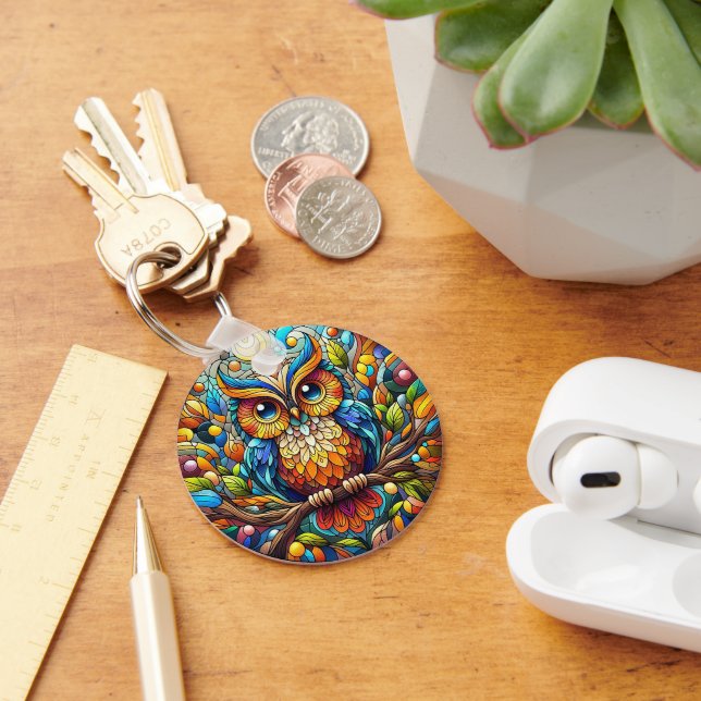 Serenity in the Garden A Bench Among Blooms Key Ring (Desk)