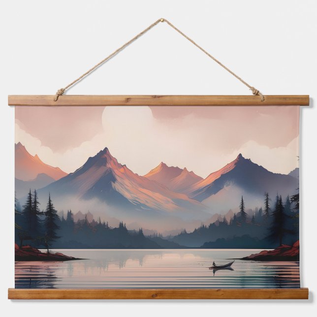 "Serenity in the Mountains" Hanging Tapestry (Front)
