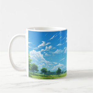 Serenity in the Sky: Blue Sky and Clouds Coffee Mug