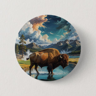 Serenity in the Wild - Buffalo 6 Cm Round Badge