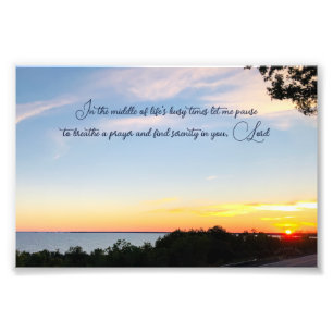 Serenity Inspirational Sunset Photography Photo Print