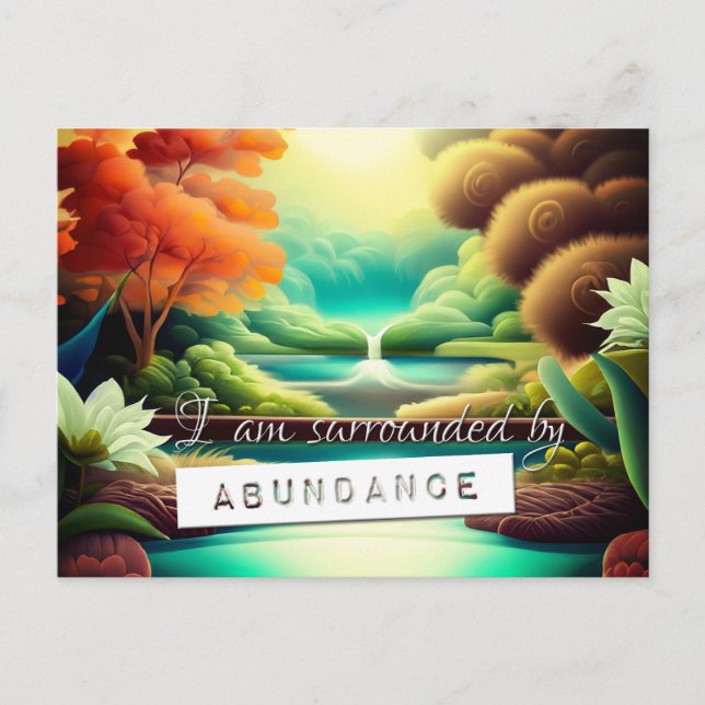 Serenity Law of Attraction Abundance Affirmation Postcard (Front)