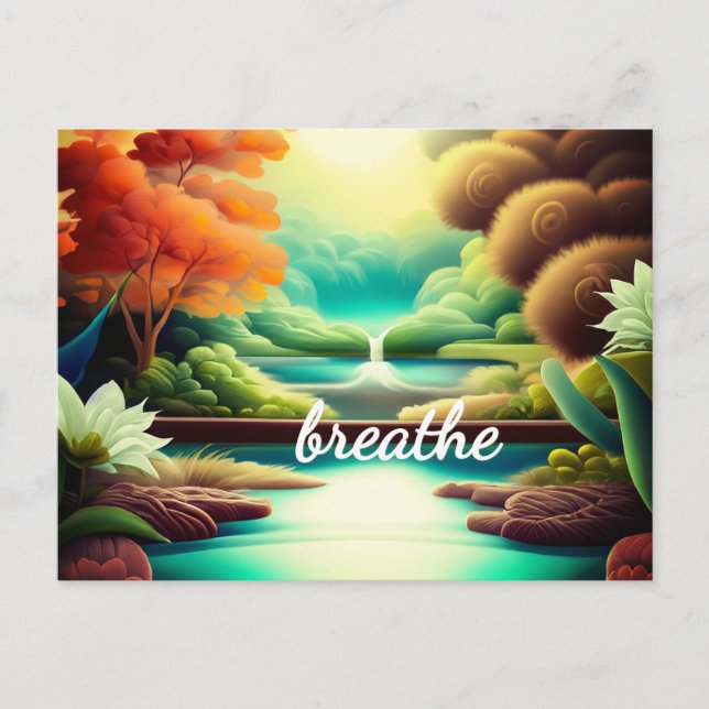 Serenity Law of Attraction Abundance Affirmation Postcard (Front)