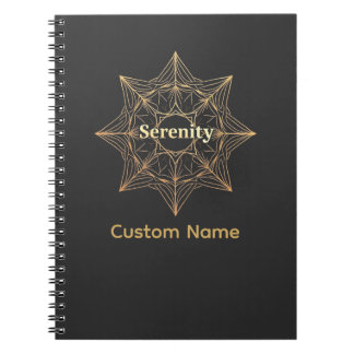 Serenity Mandala Golden Sacred Custom Notebook