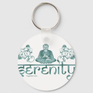 serenity meditation green key ring