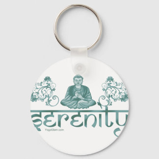 serenity meditation green key ring
