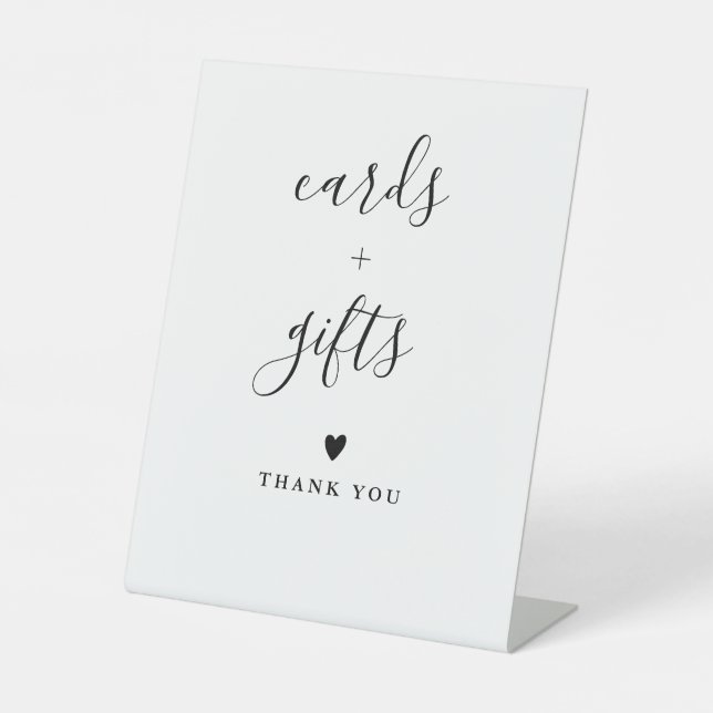 SERENITY Modern Minimalist Cards And Gifts Pedestal Sign (Front)