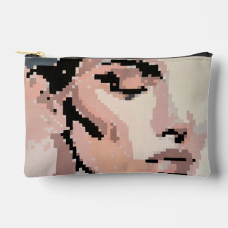 Serenity Modern Neutral Pixel Art Portrait Accessory Pouch
